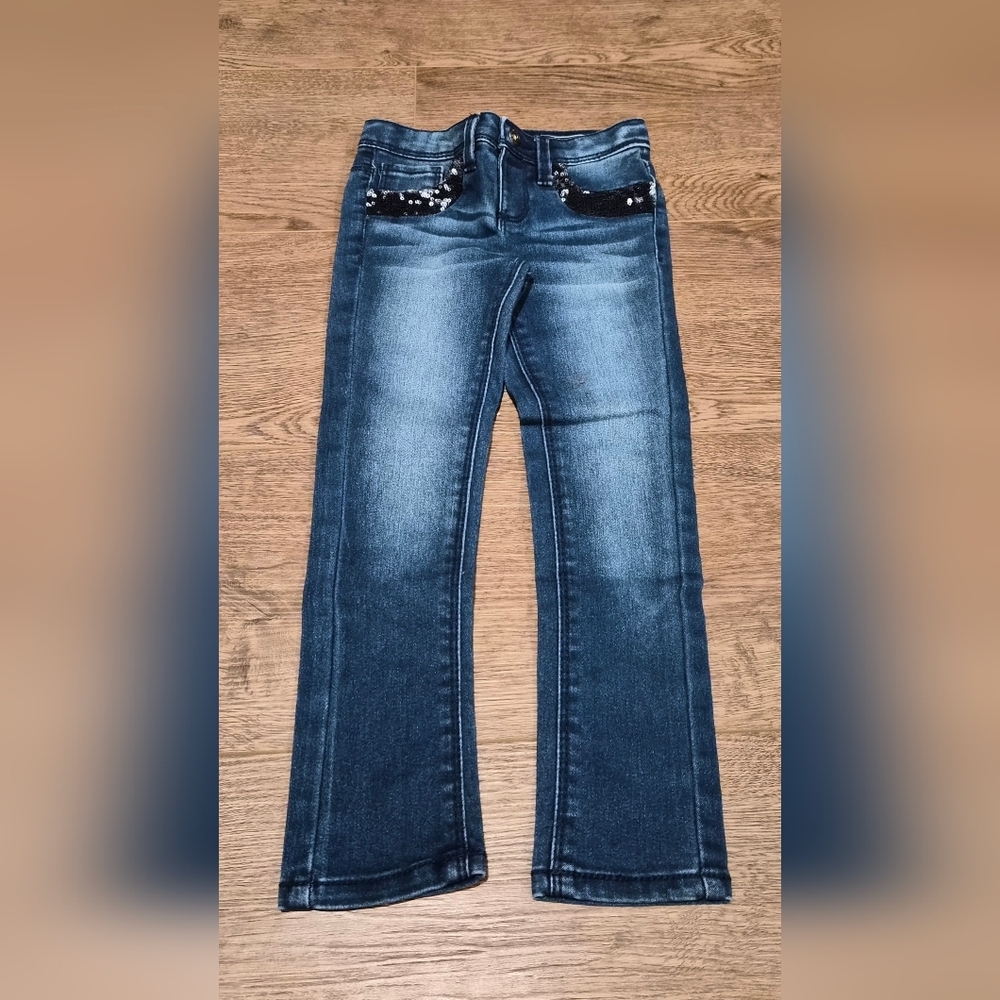 Sonoma Little Girls Straight Leg Blue Jeans